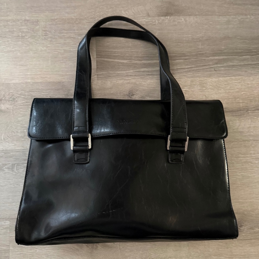REACTION Kenneth Cole women’s Black Leather Laptop/work Bag Business casual